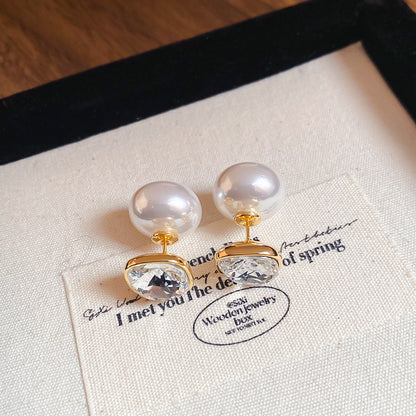 Floral Pearl Earrings Gold Plated