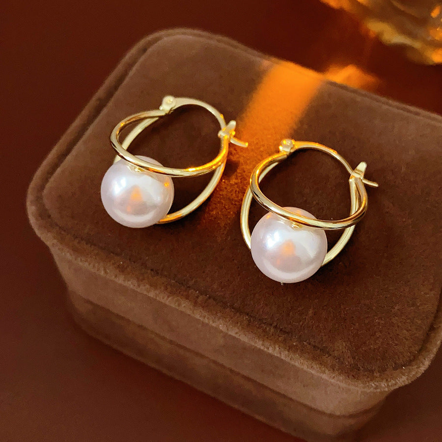 Floral Pearl Earrings Gold Plated
