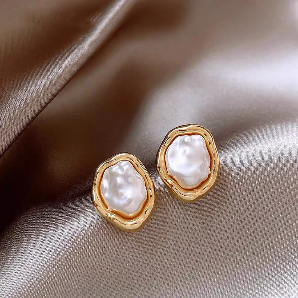 Floral Pearl Earrings Gold Plated
