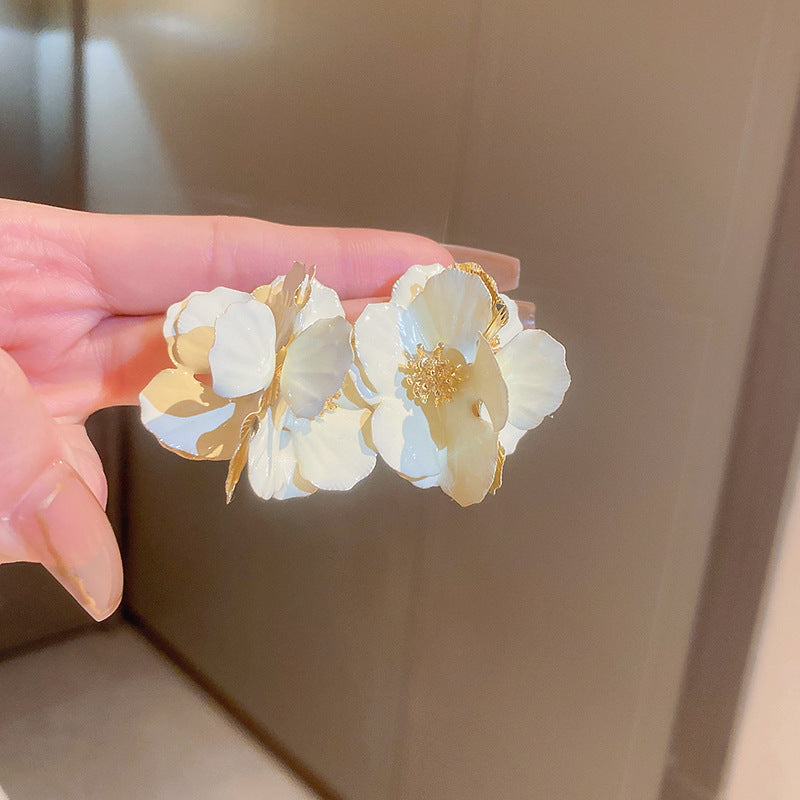 Floral Pearl Earrings Gold Plated
