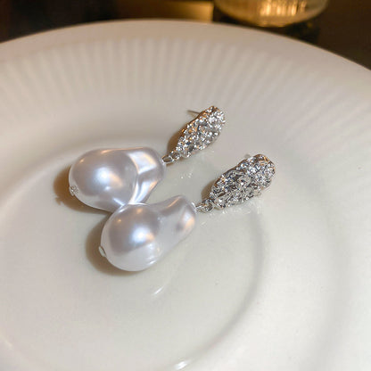 Floral Pearl Earrings Gold Plated