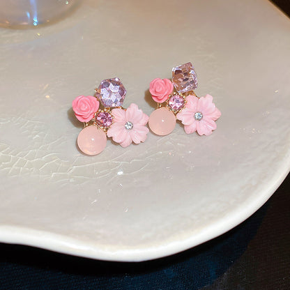 Floral Pearl Earrings Gold Plated