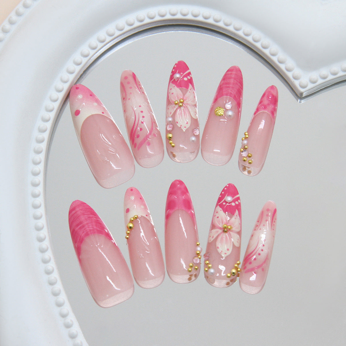 Floral Pearl Rhinestone Nail Art Decorations