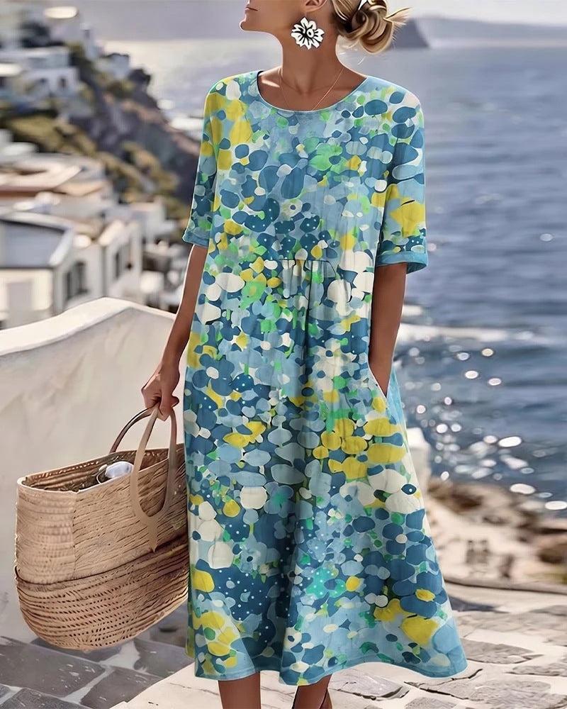 Floral Print A-Line Casual Dress