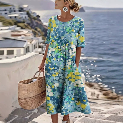 Floral Print A-Line Casual Dress