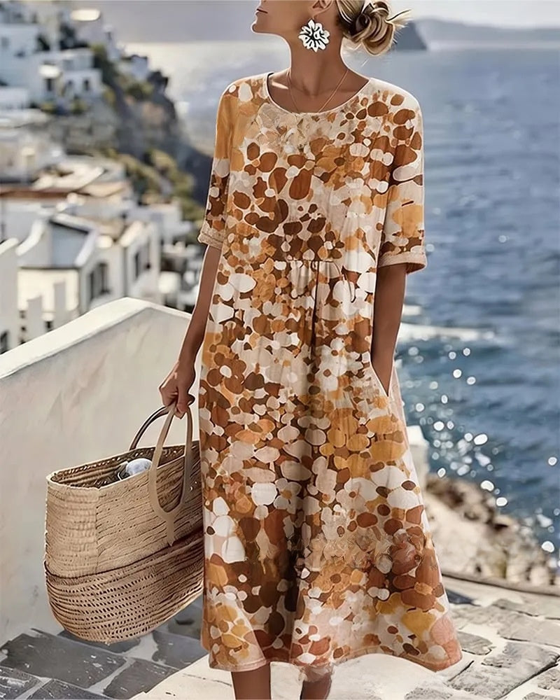 Floral Print A-Line Casual Dress