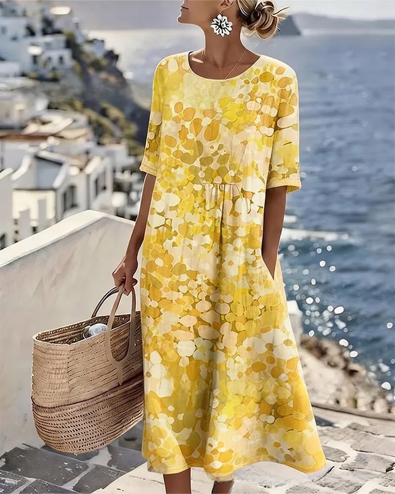 Floral Print A-Line Casual Dress