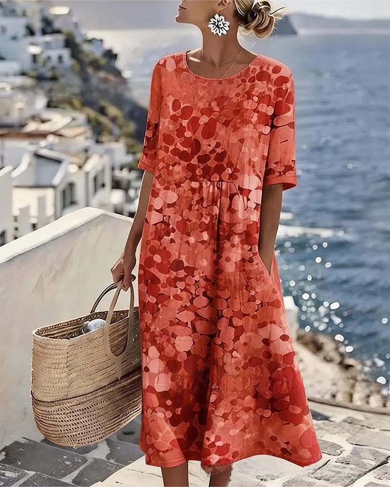 Floral Print A-Line Casual Dress