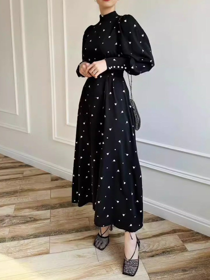 Floral Print A-Line Dress with Adjustable Waist