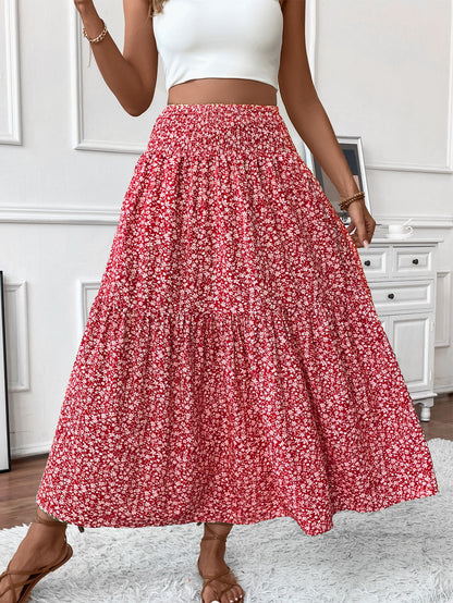 Floral Print A-Line Long Skirt