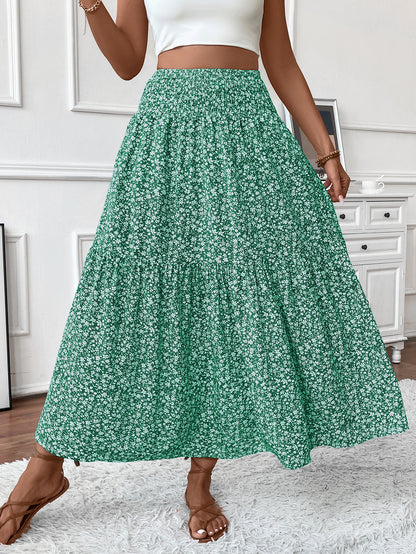 Floral Print A-Line Long Skirt