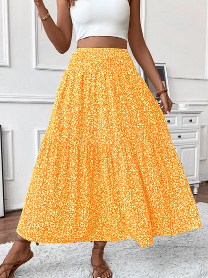 Floral Print A-Line Long Skirt