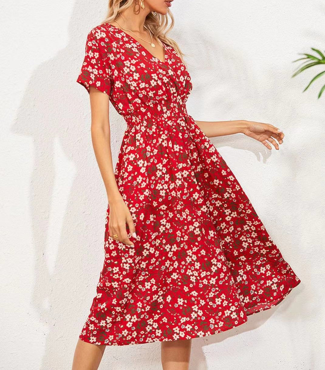 Floral Print A-Line Summer Dress