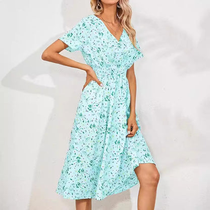Floral Print A-Line Summer Dress