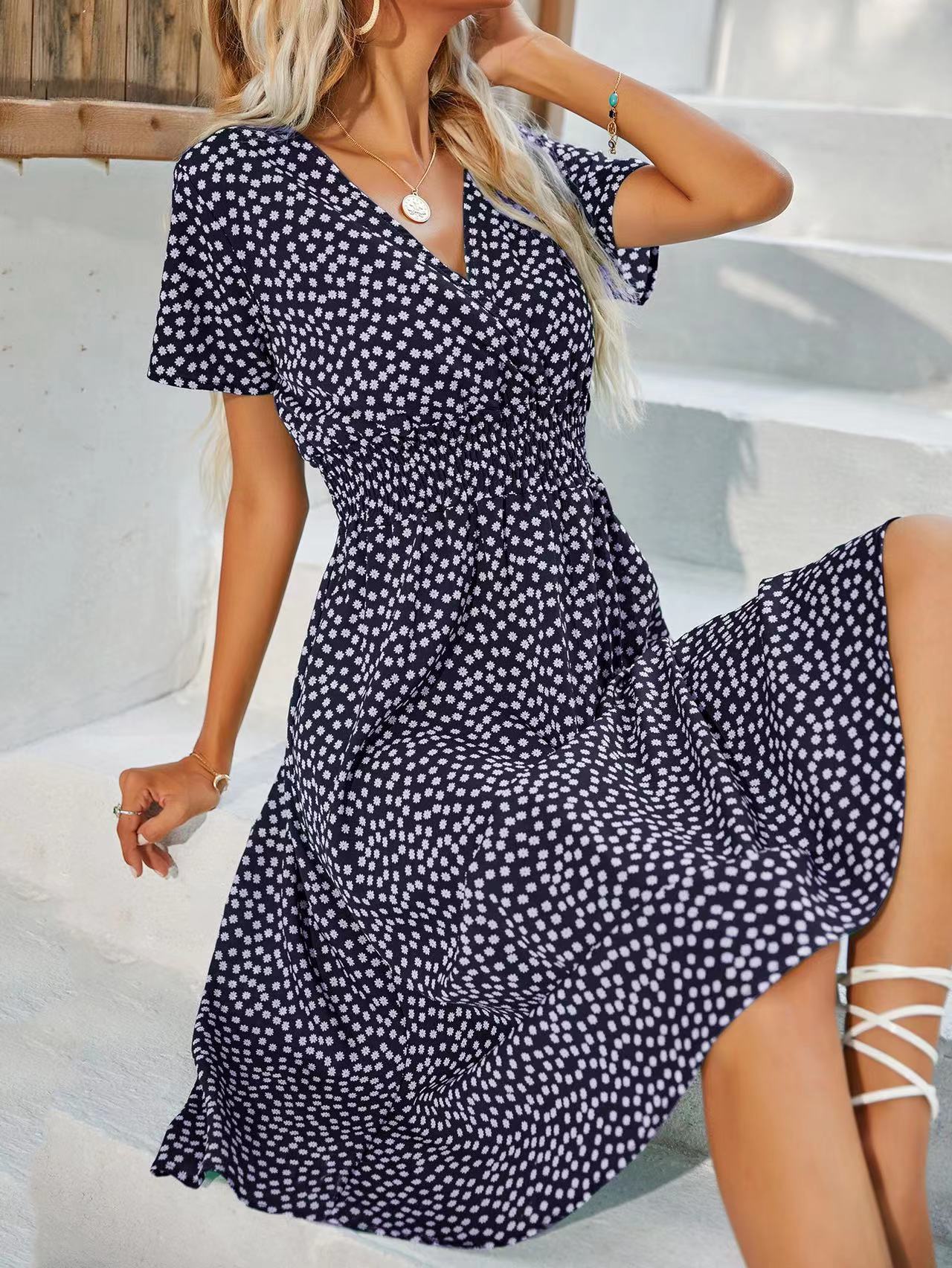 Floral Print A-Line Summer Dress
