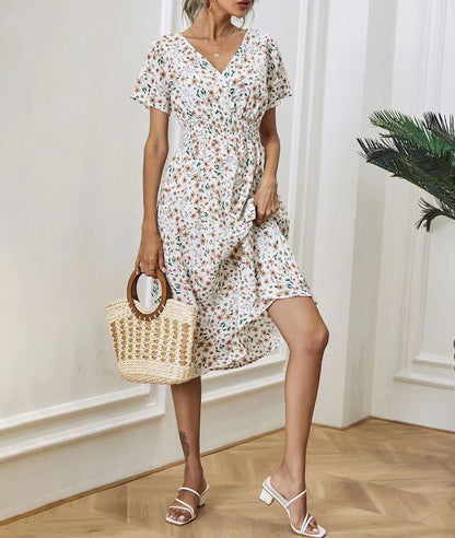 Floral Print A-Line Summer Dress