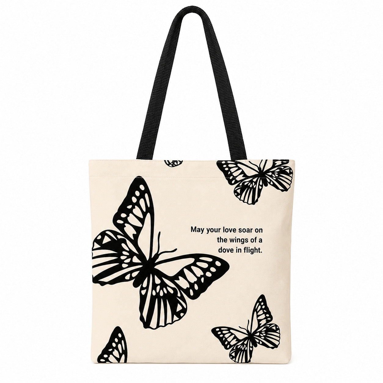 Floral Print Canvas Hand Carry Tote Bag