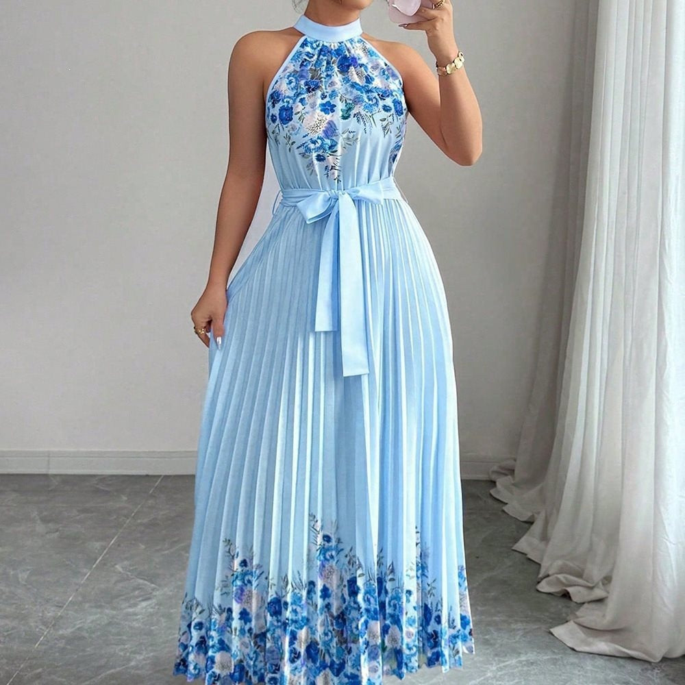 Floral Print Chiffon Maxi Dress