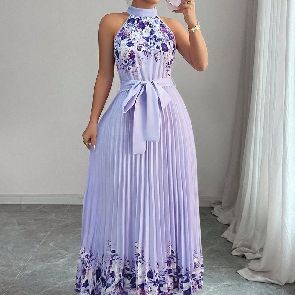 Floral Print Chiffon Maxi Dress