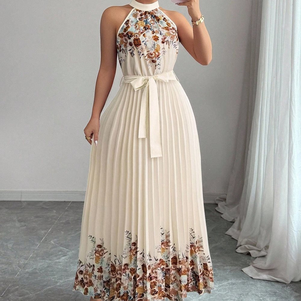 Floral Print Chiffon Maxi Dress