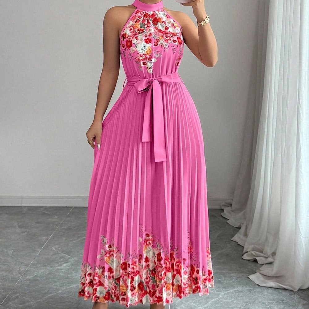 Floral Print Chiffon Maxi Dress