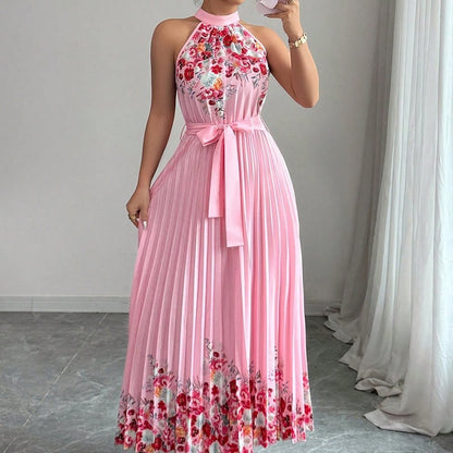 Floral Print Chiffon Maxi Dress