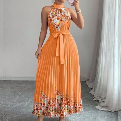 Floral Print Chiffon Maxi Dress