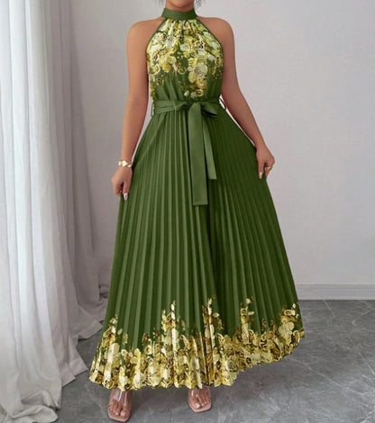 Floral Print Chiffon Maxi Dress