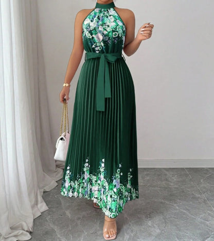 Floral Print Chiffon Maxi Dress