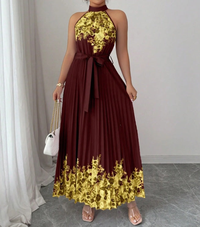 Floral Print Chiffon Maxi Dress