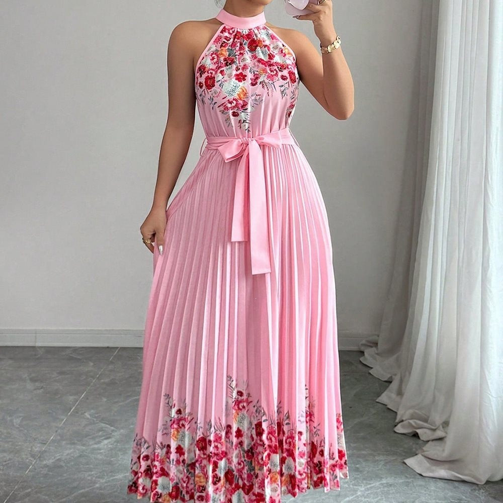 Floral Print Chiffon Maxi Dress