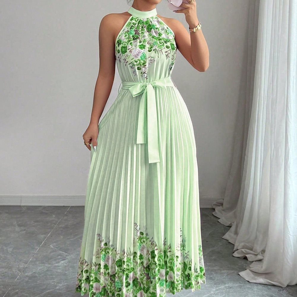 Floral Print Chiffon Maxi Dress