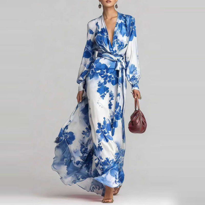 Floral Print Chiffon Maxi Dress