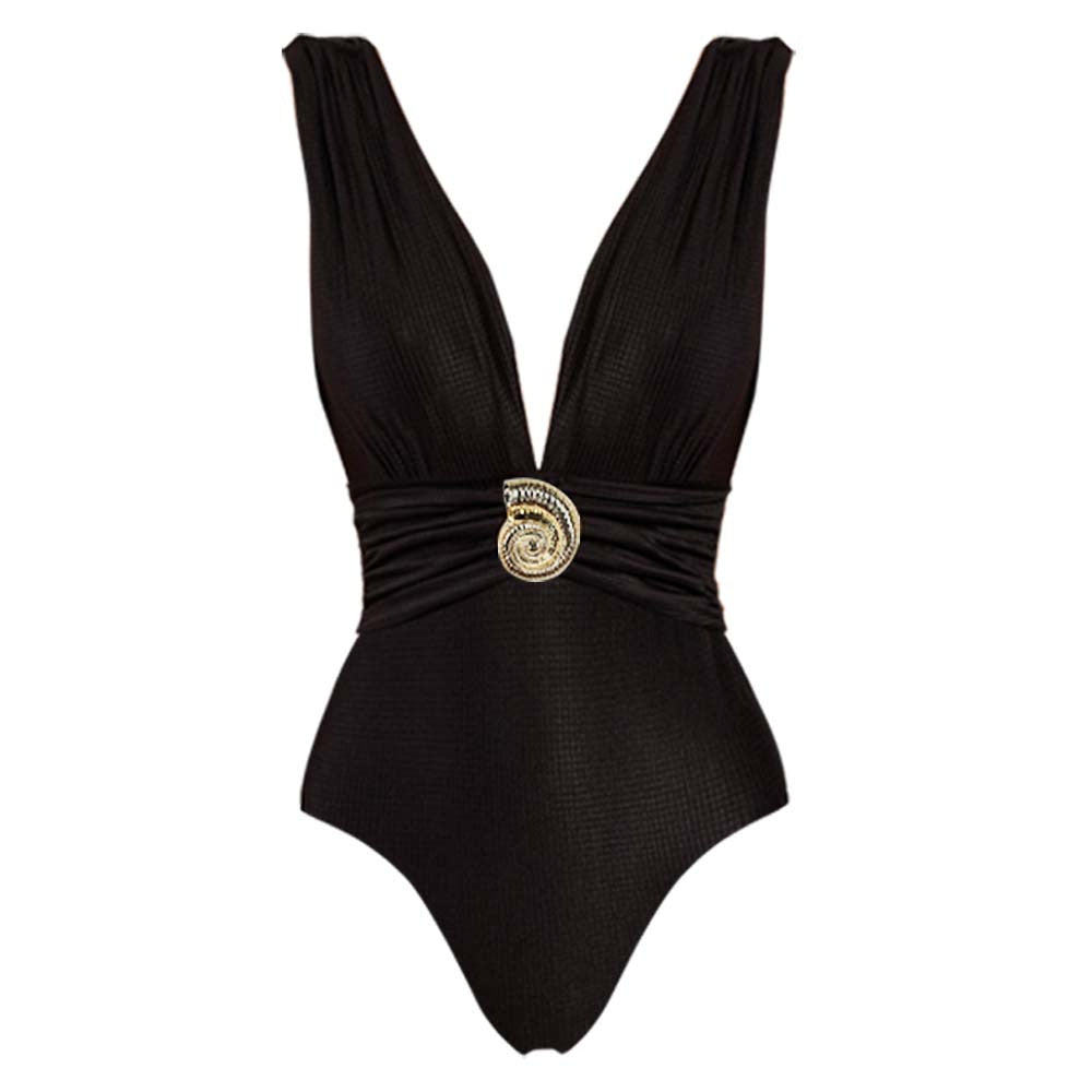Floral Print Deep V One-Piece Swimsuit