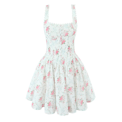 Floral Print Drawstring Dress