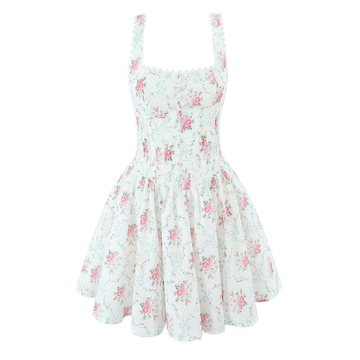 Floral Print Drawstring Dress