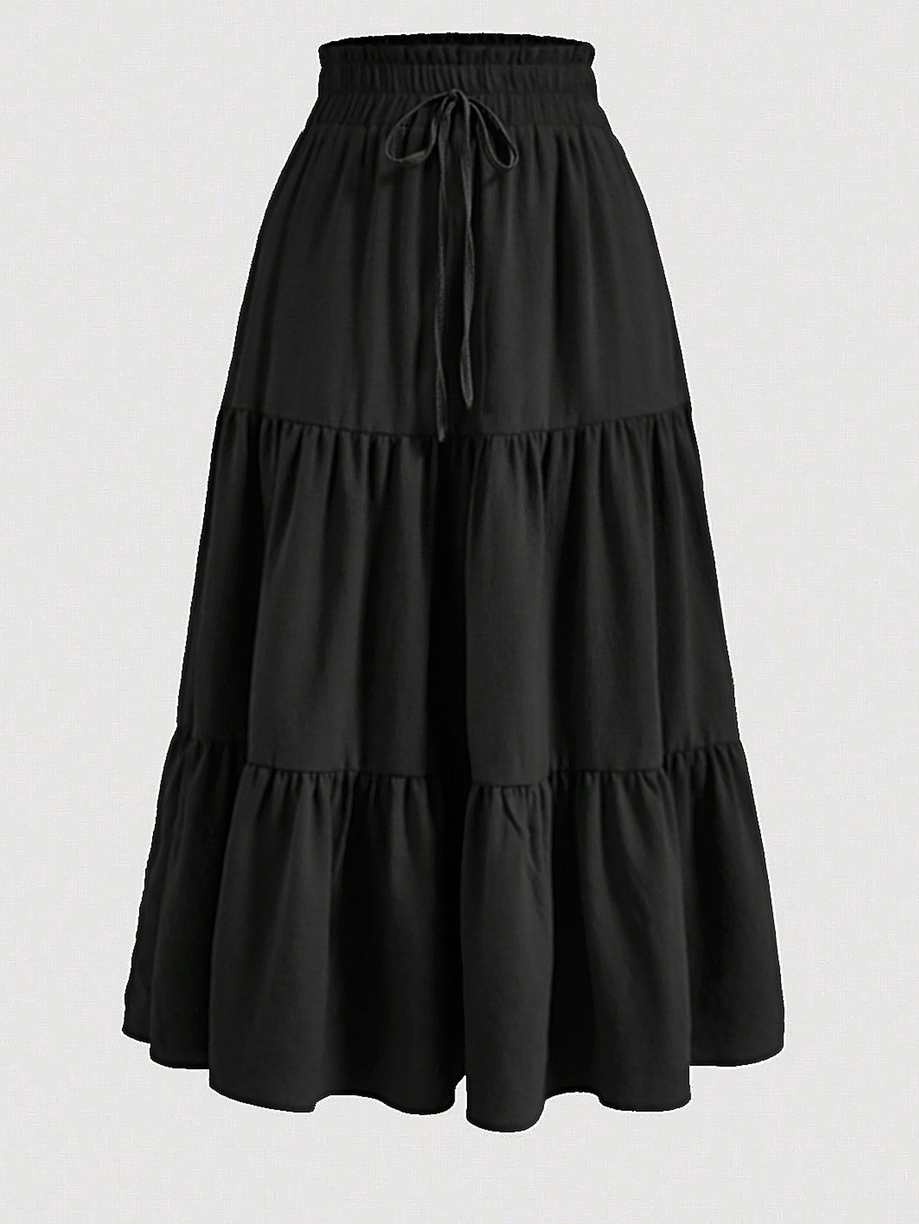 Floral Print Elastic Waist Skirt