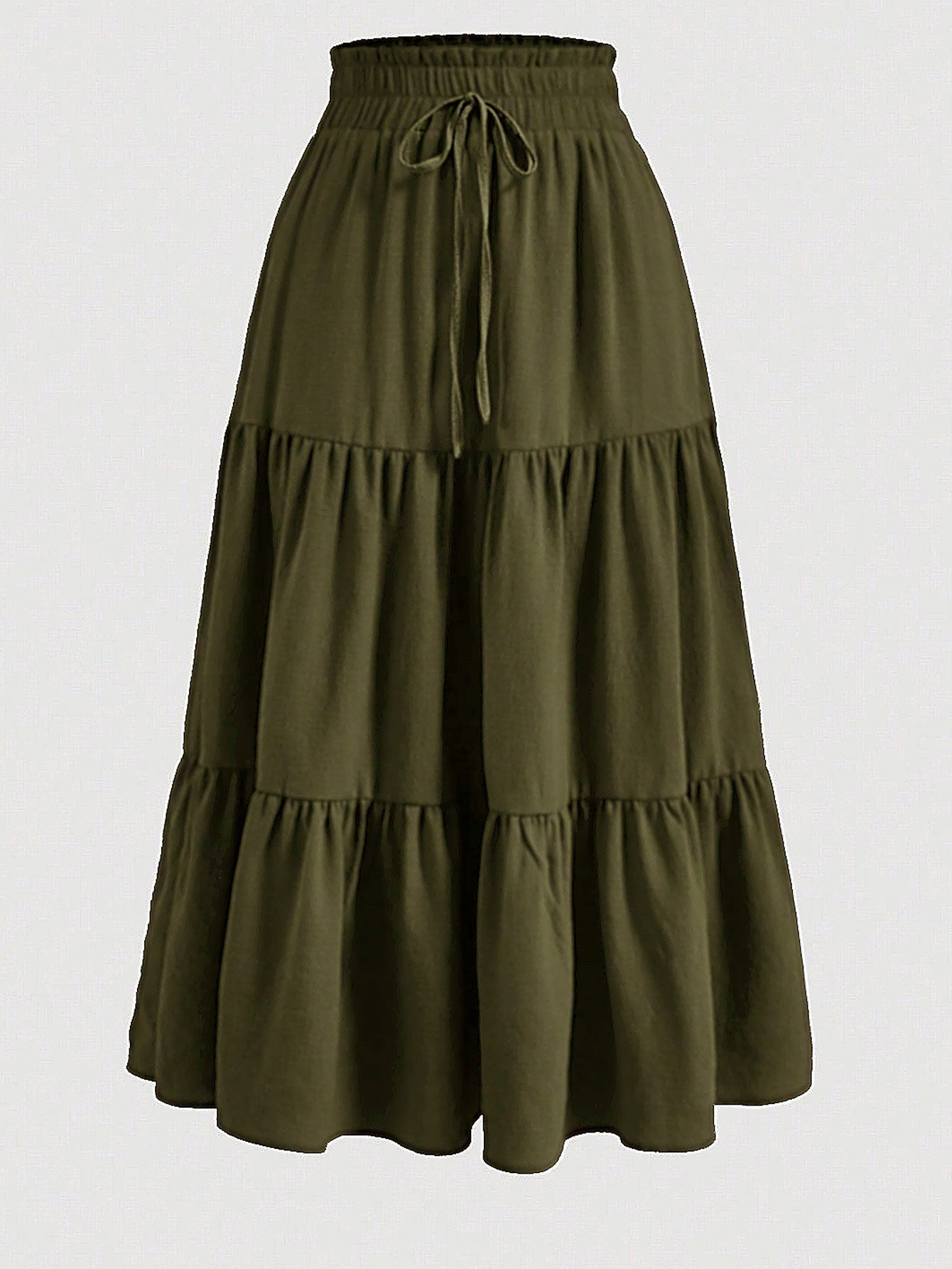 Floral Print Elastic Waist Skirt