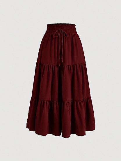 Floral Print Elastic Waist Skirt