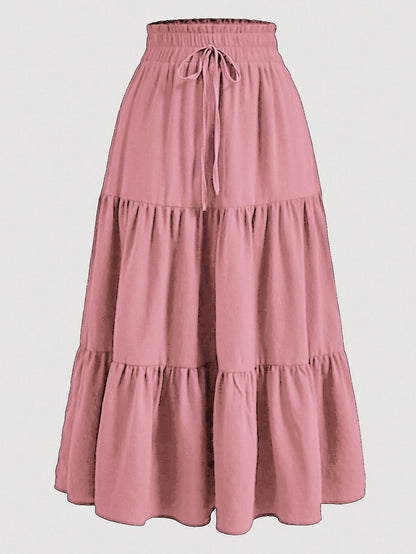 Floral Print Elastic Waist Skirt