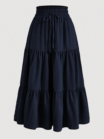 Floral Print Elastic Waist Skirt