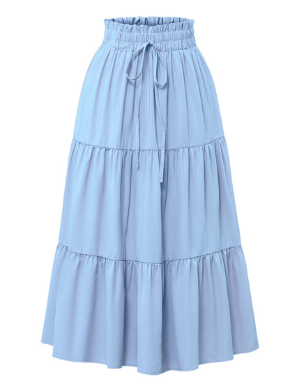 Floral Print Elastic Waist Skirt
