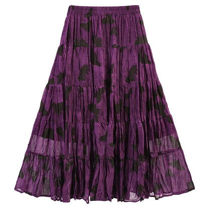 Floral Print High Waist Pleated Skirt