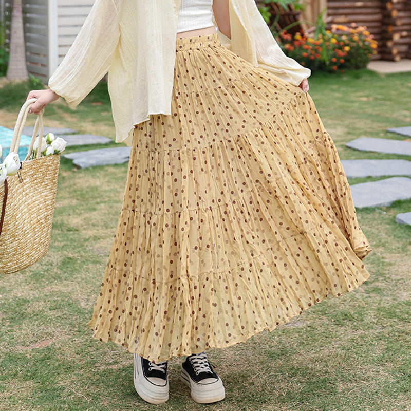Floral Print High Waist Pleated Skirt