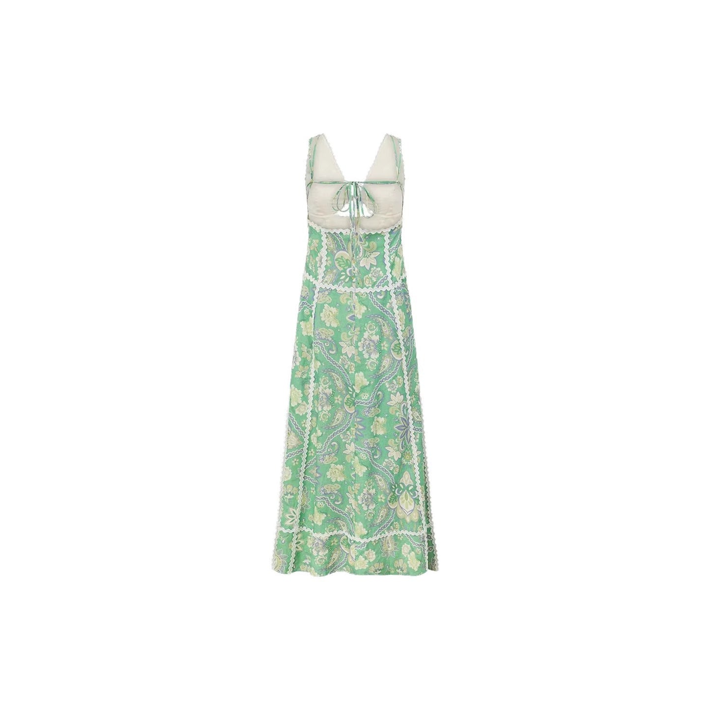 Floral Print Linen Blend A-Line Dress