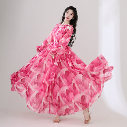 Floral print long dress