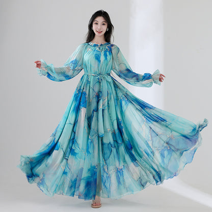 Floral print long dress
