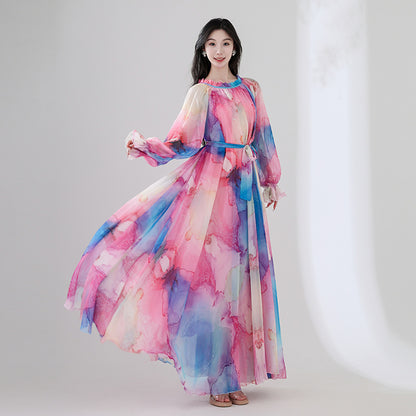 Floral print long dress