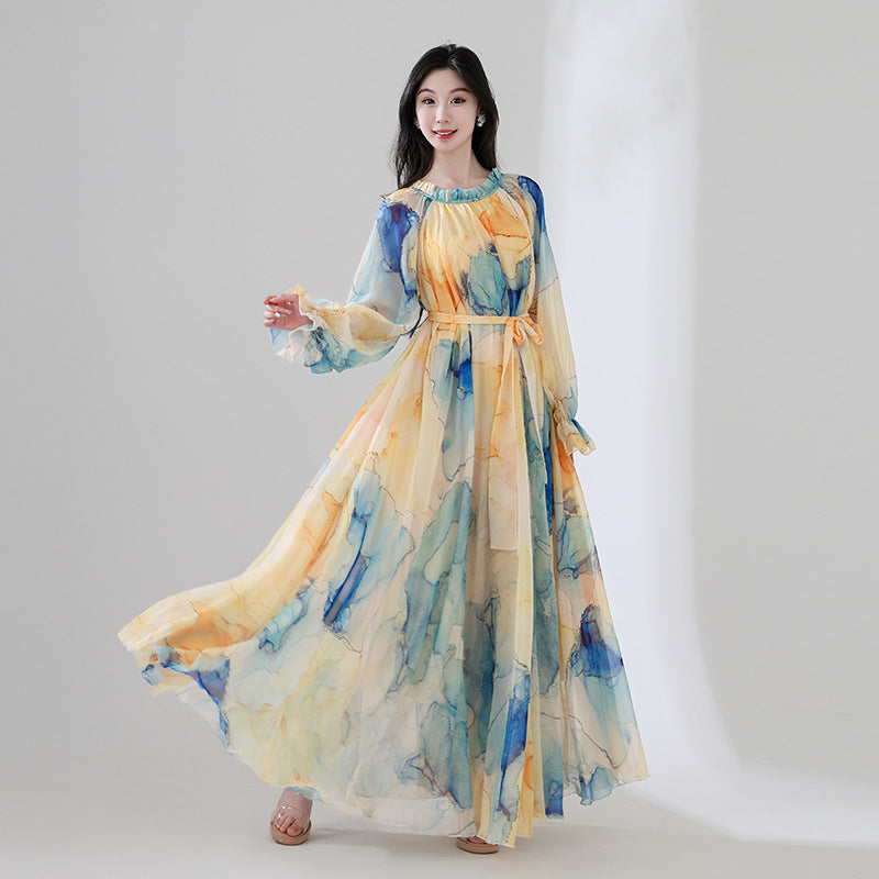 Floral print long dress
