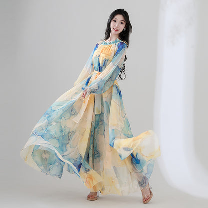 Floral print long dress